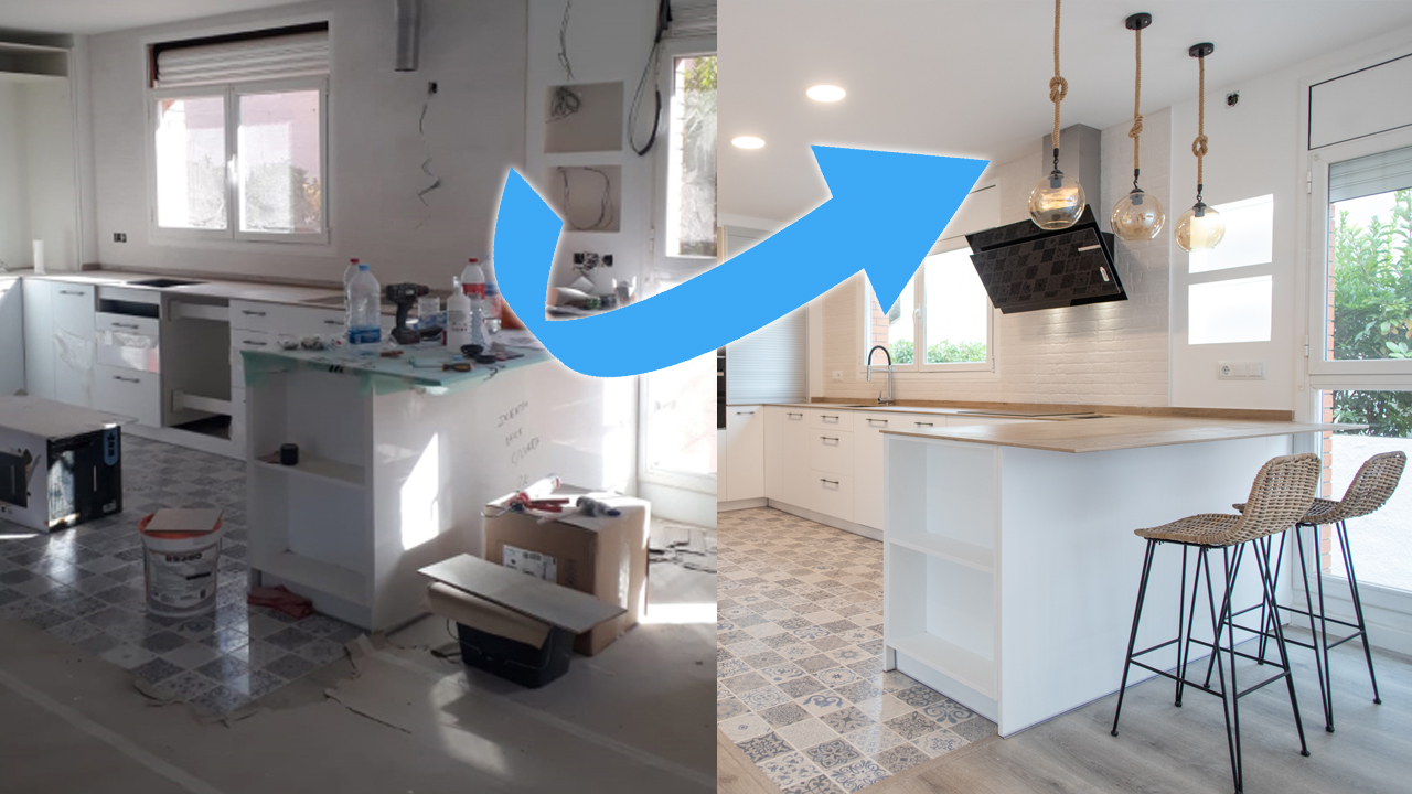 Antes y Después de reforma integral en Sant Cugat