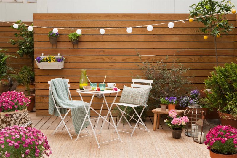 decoracion patio madera