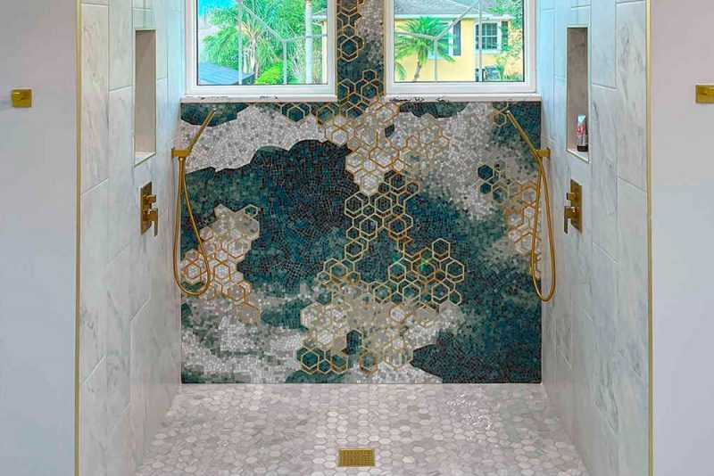 mosaico azulejo baño